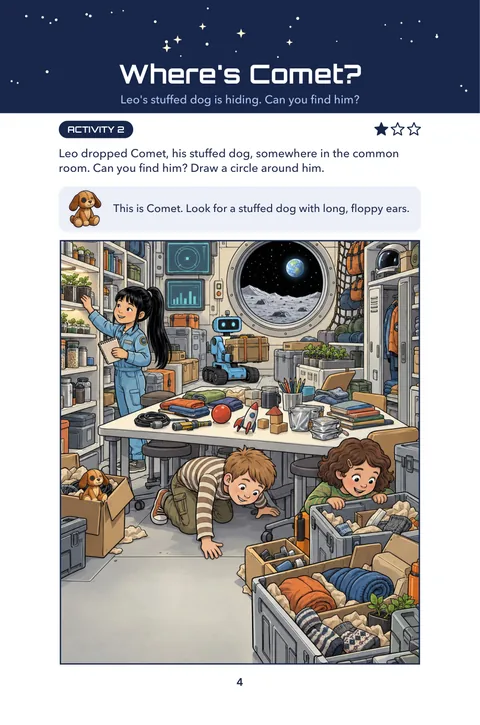 Where's Comet?: a printable Moon Kids activity page