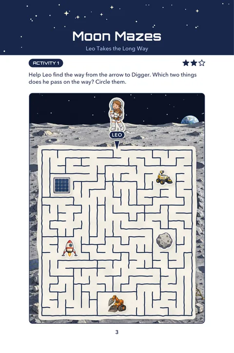 Moon Mazes: a printable Moon Kids activity page