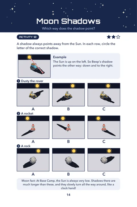 Moon Shadows: a printable Moon Kids activity page